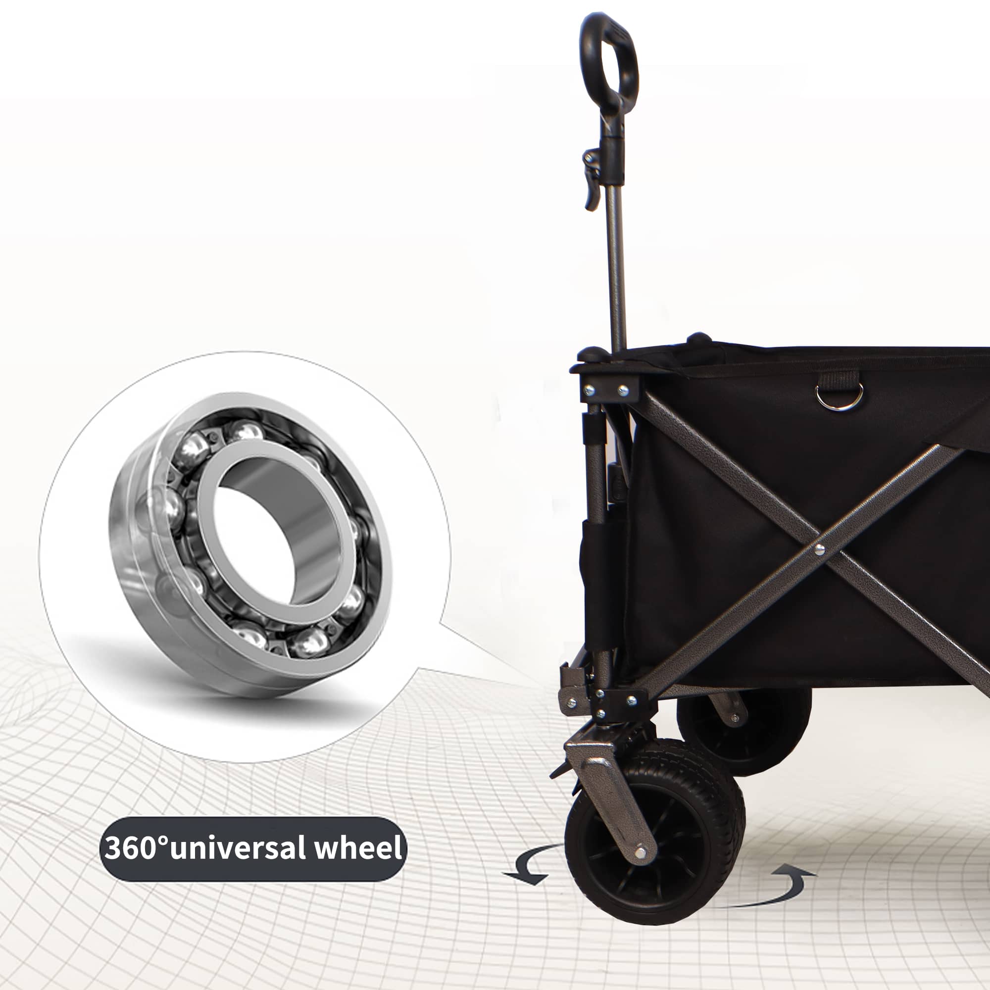 Heavy Duty Folding Wagon Cart with All-Terrain Wheels